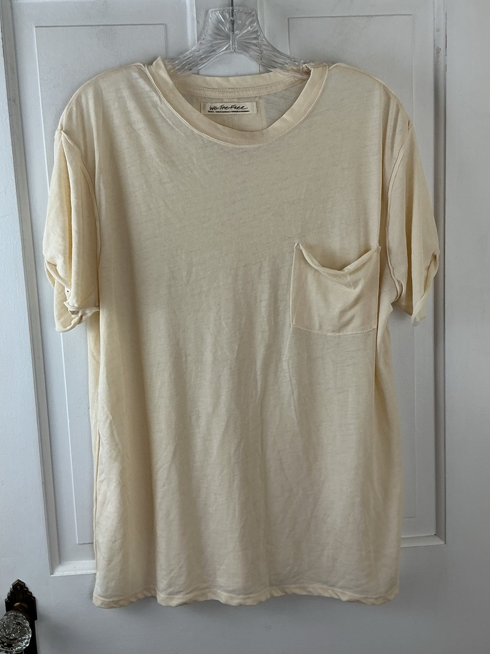 Free People X We The Free Vella Pocket‎ Burnout Oversized Tee Cream S